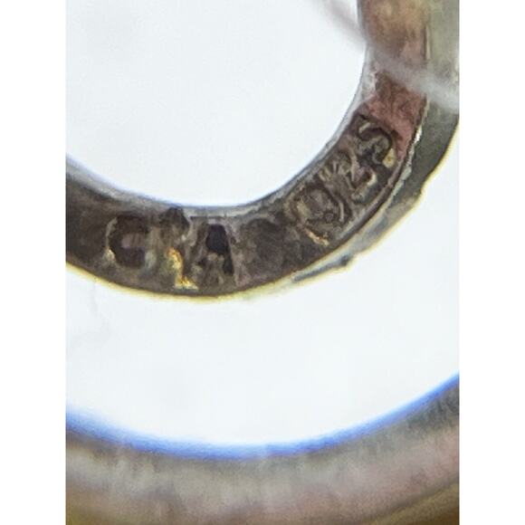 Vintage Signed CA 925 Sterling Silver Hammered Swirl Twirl Dangle Post Earrings - Picture 5 of 12